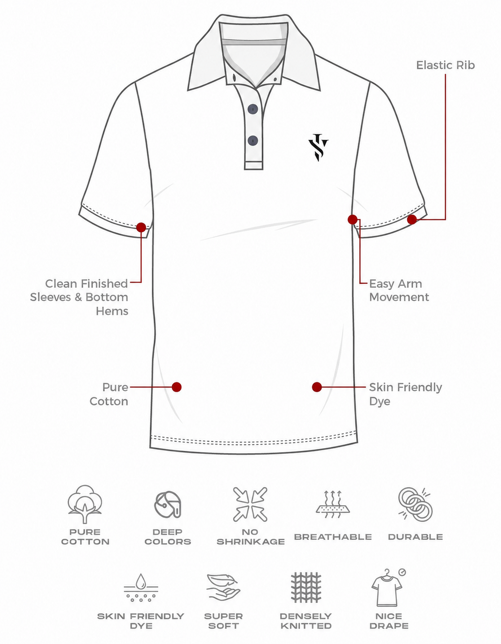 Men’s Premium Cotton Piqué Polo Shirt – Grey