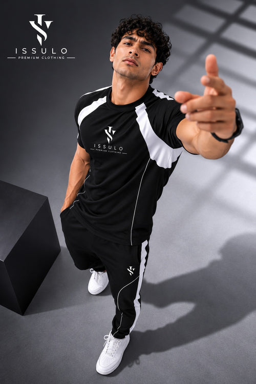 Men’s Black & White Sports Tracksuit