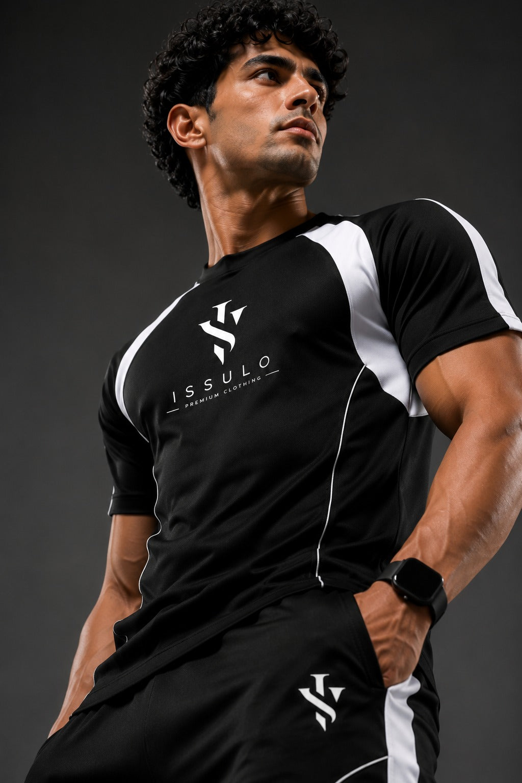 Men’s Black & White Sports Tracksuit