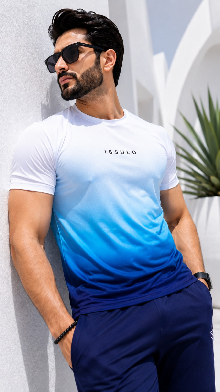 Men’s Blue Gradient Dry-Fit Tracksuit | ISSULO