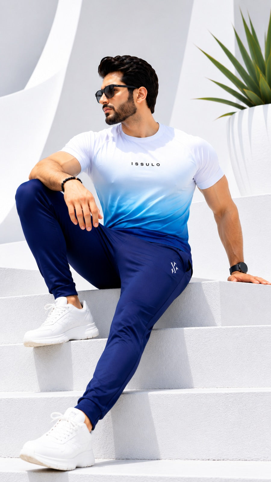 Men’s Blue Gradient Dry-Fit Tracksuit | ISSULO