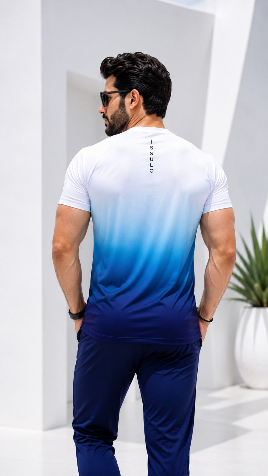 Men’s Blue Gradient Dry-Fit Tracksuit | ISSULO