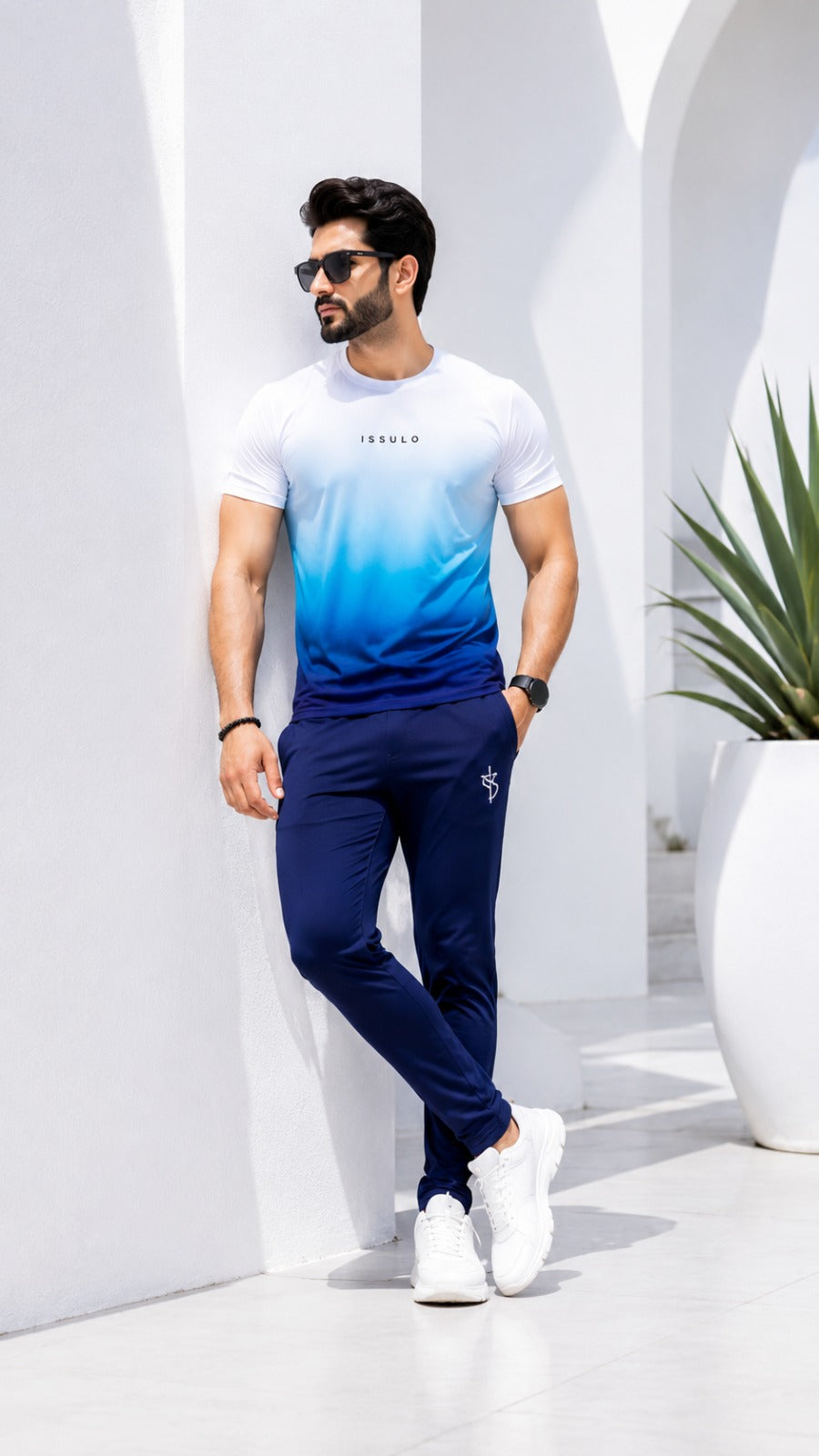 Men’s Blue Gradient Dry-Fit Tracksuit | ISSULO