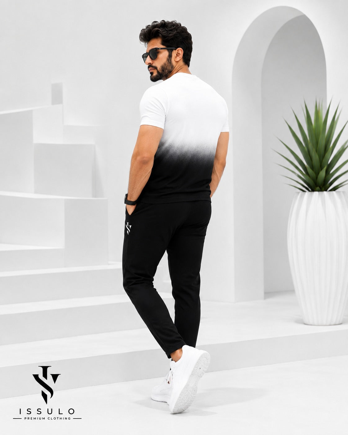 Men’s Gradient Black & White T-Shirt