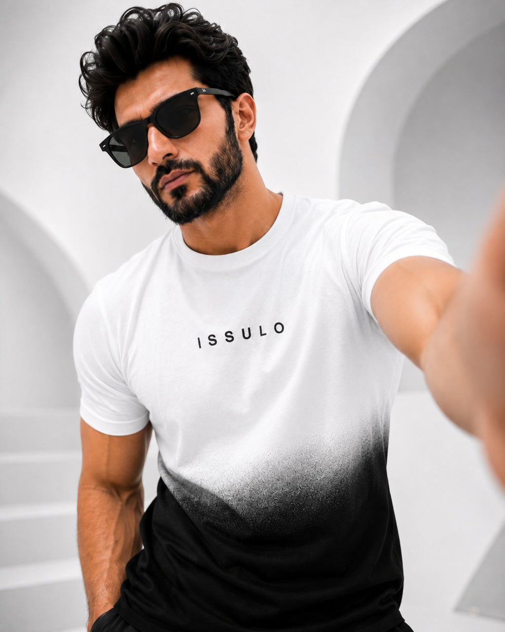 Men’s Gradient Black & White T-Shirt