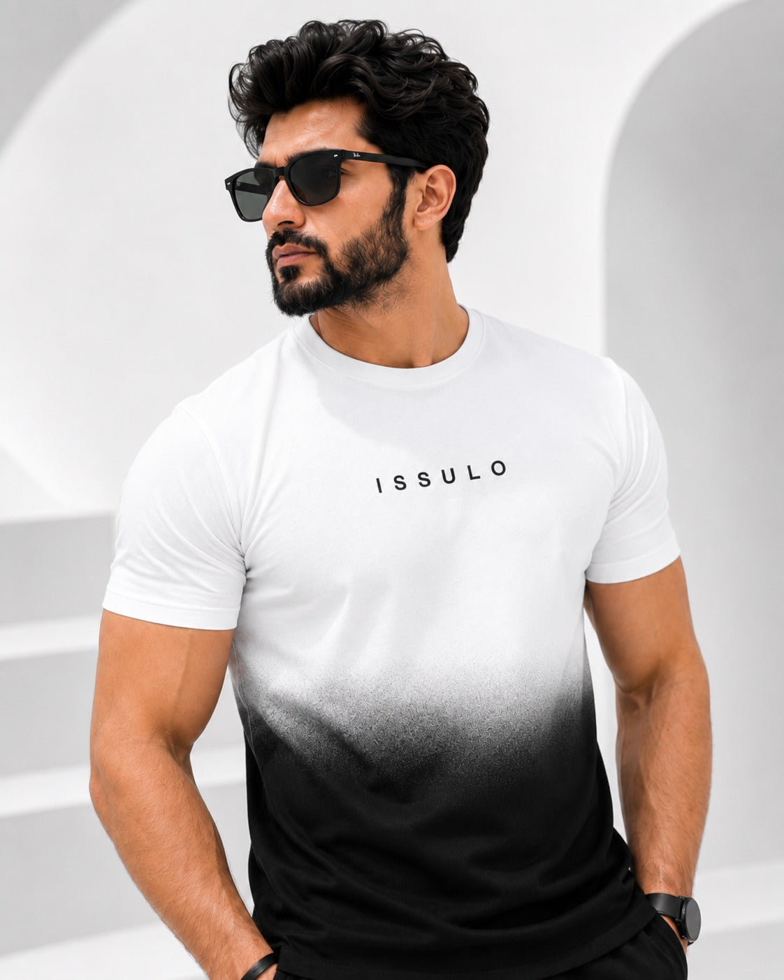 Men’s Gradient Black & White T-Shirt