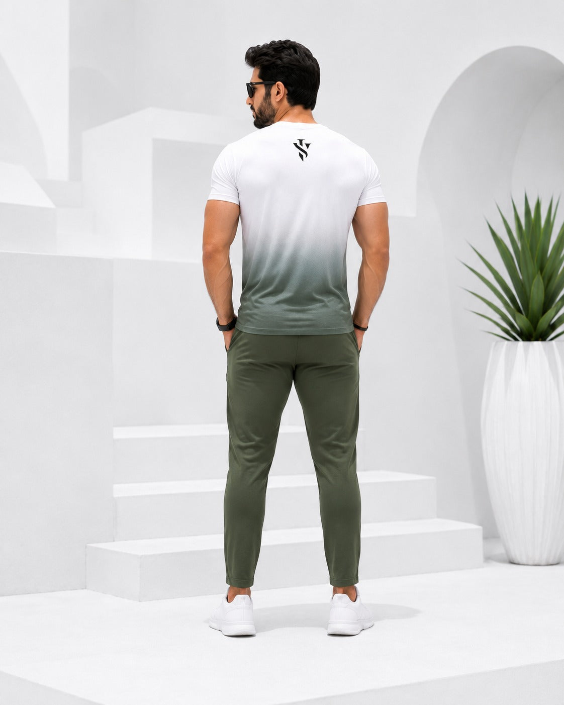 Men’s Olive Gradient Dry-Fit Tracksuit | ISSULO