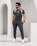 ISSULO Charcoal Grey & White Dry-Fit Tracksuit